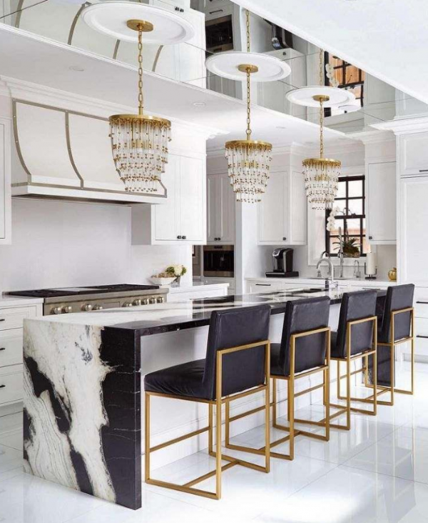 Dapur mewah dan elegan dengan nuansa Art Deco